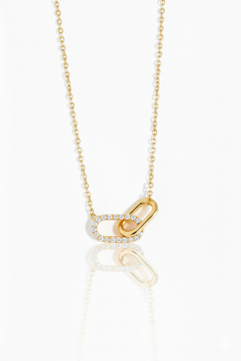 Златисто колие Elysia с 18K покритие от неръждаема стомана - Lesso бижута България