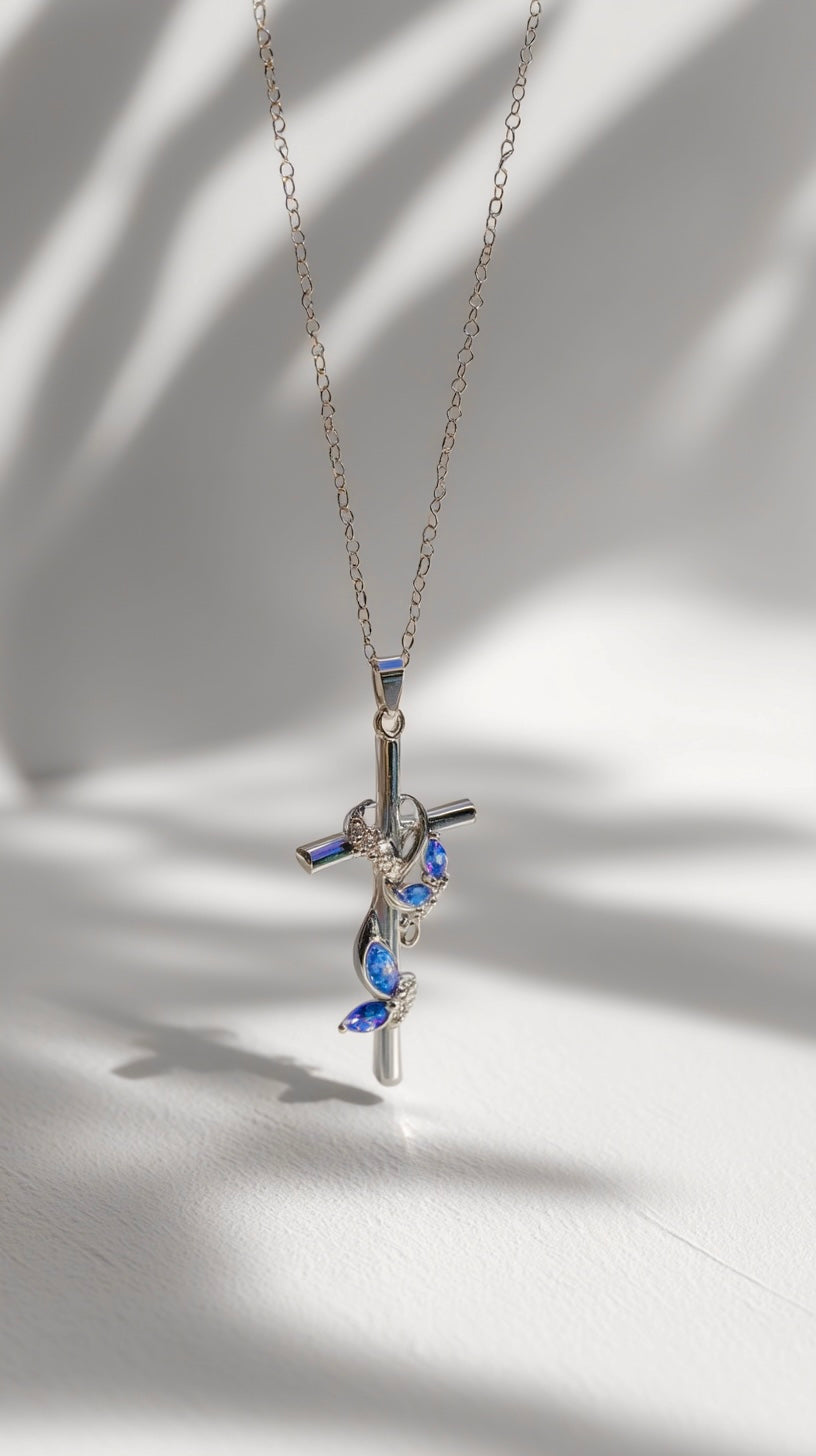 Сребристо колие Cruxia от неръждаема стомана - Lesso бижута България